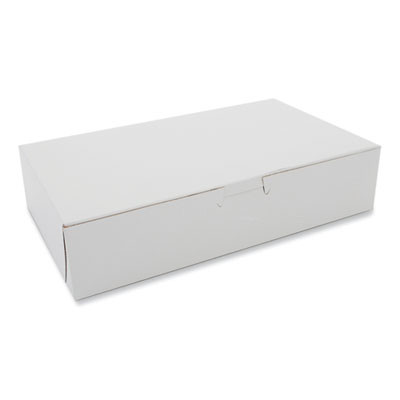 White One-Piece Non-Window Bakery Boxes, 10 x 6 x 2.25, White, Paper, 250/Carton