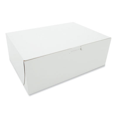 White One-Piece Non-Window Bakery Boxes, 11 x 8 x 4, White, Paper, 100/Bundle
