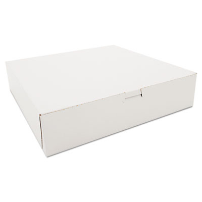 White One-Piece Non-Window Bakery Boxes, 12 x 12 x 2.75, White, Paper, 100/Carton