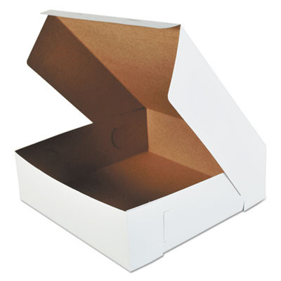 White One-Piece Non-Window Bakery Boxes, 16 x 16 x 5, White, Paper, 50/Carton