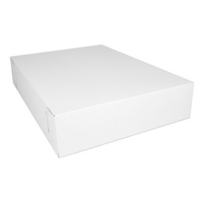White One-Piece Non-Window Bakery Boxes, 18 x 13 x 3.5, White, Paper, 50/Carton