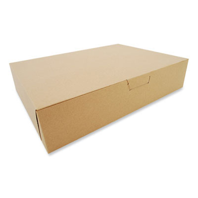 Kraft One-Piece Non-Window Bakery Boxes, 19 x 14 x 4, Brown, Paper, 50/Carton