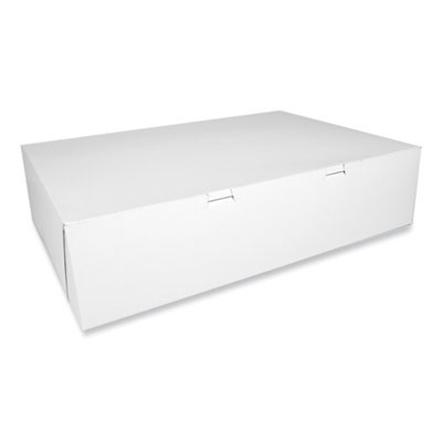 White One-Piece Non-Window Bakery Boxes, 20.5 x 14.5 x 5, White, Paper, 50/Carton