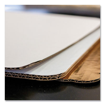 Bakery Bright White Cake Pad, Single Wall Pad, 1/4 Sheet, 10 x 14, Bright White, Paper, 100/Bundle