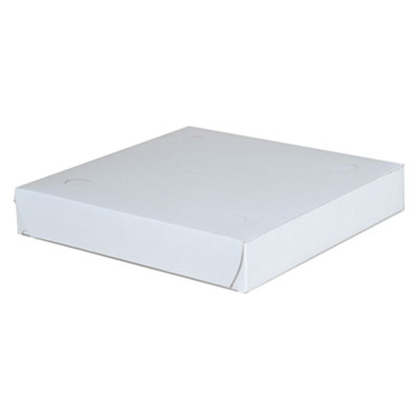 Clay-Coated Paperboard Pizza Boxes, 9 x 9 x 1.5, White, Paper, 100/Carton