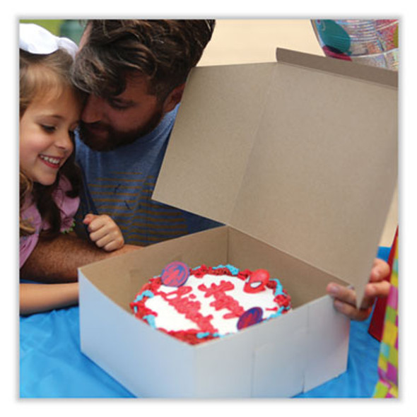 Bakery Boxes, Standard, 8 X 8 X 5, White, Paper, 100/Carton