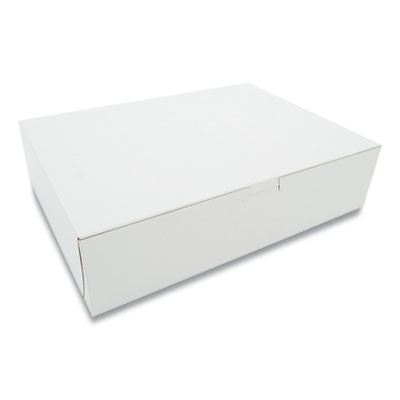 White One-Piece Non-Window Bakery Boxes, 9 x 3 x 12, White, Paper, 100/Bundle