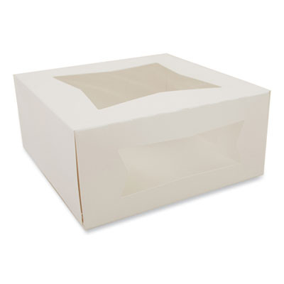 Bakery Boxes, 9 x 9 x 4, White, Paper, 150/Carton