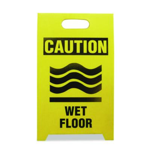 Economy Floor Sign, 12 X 14 X 20, Yellow/Black, 2/Pack