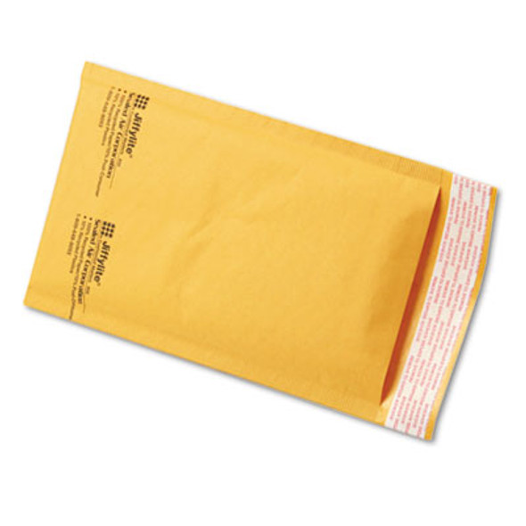 Jiffylite Self-Seal Bubble Mailer, #00, Barrier Bubble Air Cell Cushion, Self-Adhesive Closure, 5 x 10, Brown Kraft, 250/Ct