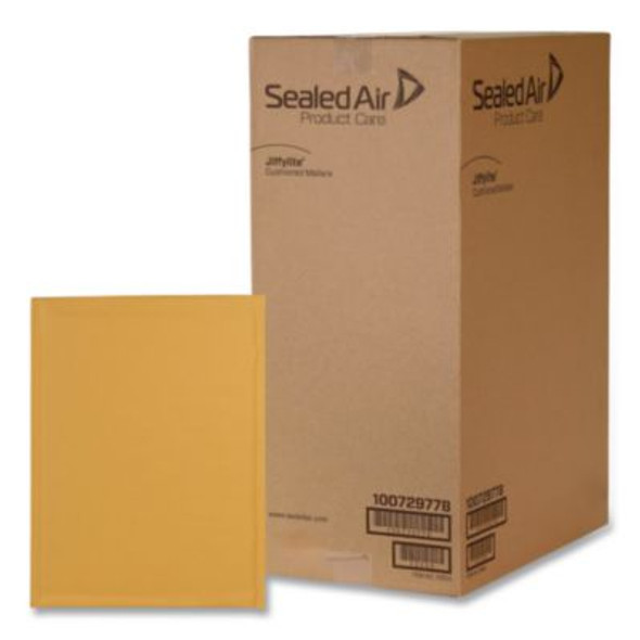 Jiffylite Self-Seal Bubble Mailer, #2, Barrier Bubble Air Cell Cushion, Self-Adhesive Closure, 8.5 x 12, Brown Kraft, 100/Ct