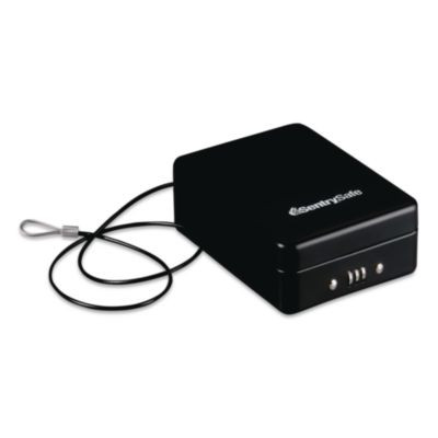 P005C Portable Combination-Lock Security Safe, 0.05 Cu Ft, 5.9 x 8 x 2.6,  Black