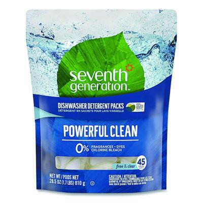 Natural Automatic Dishwasher Detergent Packs, Free And Clear, 45 Powder Packets/Box, 5 Boxes/Carton