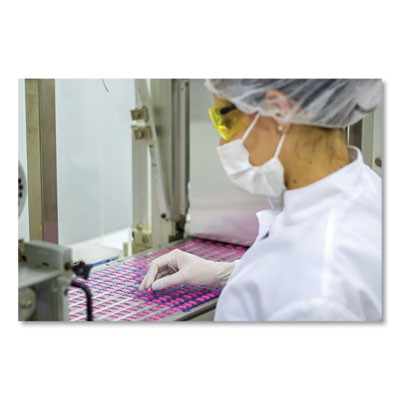 Stretch Vinyl Examination Gloves, Powder-Free, Medium, 5 Mil Thick, 9.45" Long, Cream, 100/Box