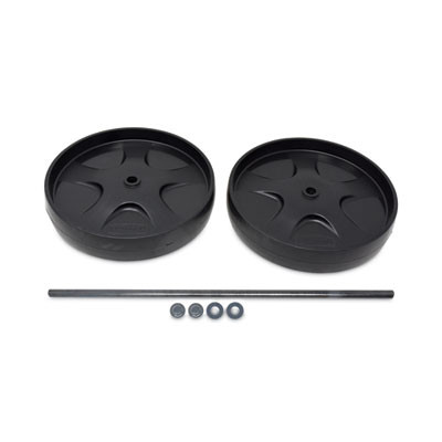 Wheel And Axle Kit For Janitorial Cleaning Cart, 8" Wheel, Black/Gray/Silver, 2/Set