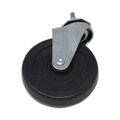 Replacement Bayonet-Stem Swivel Casters, Threaded Stem (0.31" x 1.63"), 5" Hard Rubber Wheel, Black
