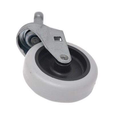 Replacement Bayonet-Stem Swivel Casters, Grip Ring Stem (0.5" x 1.25"), 3" Hard Rubber Wheel, Gray