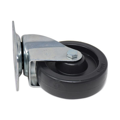 Replacement Plate Casters, Rigid Mount Plate, 4" Phenolic Wheel, Black