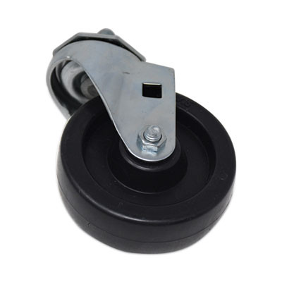 Replacement Bayonet-Stem Swivel Casters, Threaded Stem (0.5" x 1"), 4" Hard Rubber Wheel, Black