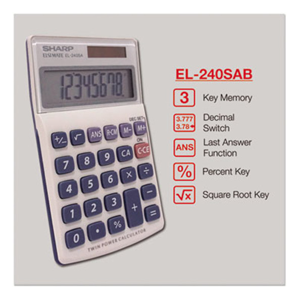 El240Sb Handheld Business Calculator, 8-Digit Lcd