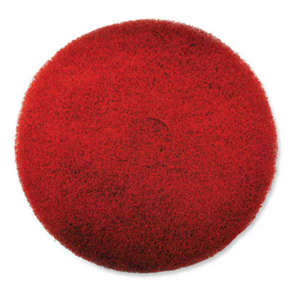 Ez Care Heavy Duty Scrub Pad, 20" Diameter, Red/Gray, 5/Carton