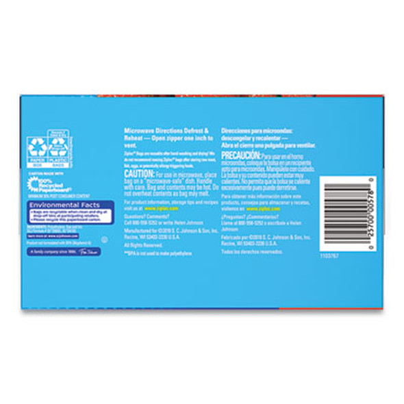 Seal Top Bags, Gallon, 10.75" x 10.56", Clear, 75/Box