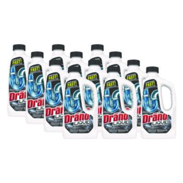 Liquid Drain Cleaner, 32 Oz Safety Cap Bottle, 12/Carton