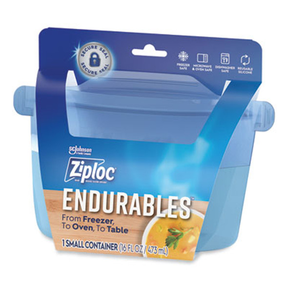 Endurables Resusable Silicone Container, 2 Cups, 4.4 x 3.6 x 6.7, Clear, 4/Carton