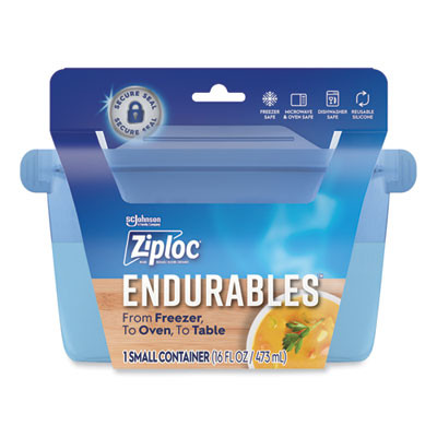 Endurables Resusable Silicone Container, 2 Cups, 4.4 x 3.6 x 6.7, Clear, 4/Carton