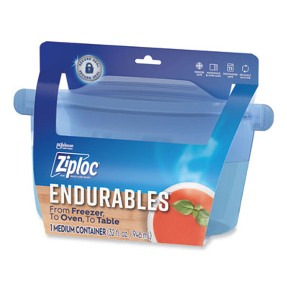 Endurables Resusable Silicone Container, 4 Cups, 5.4 x 4.5 x 8.4, Clear, 4/Carton