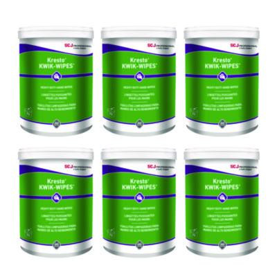 Kresto Kwik-Wipes, Cloth, 1-Ply, 7.9 X 5.7, Citrus, White, 70/Pack, 6 Packs/Carton