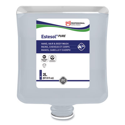 Estesol Pure Hand, Hair And Body Cleaner, Fragrance-Free, 2 L Cartridge Refill, 4/Carton