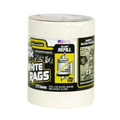 Z300 Wipers Big Grip Refill, 1-Ply, 10 x 12, White, 6/Carton