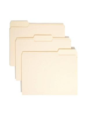 Manila File Folders, 1/3-Cut Tabs: Assorted, Letter-Size, 0.75" Expansion, Manila, 100/Box