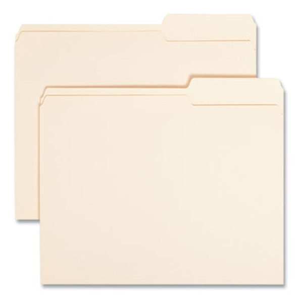 Manila Guide Height Systems File Folders, 2/5-Cut Tabs: Right Of Center, Letter Size, 0.75" Expansion, Manila, 100/Box