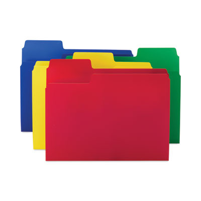 Supertab Top Tab File Folders, 1/3-Cut Tabs: Assorted, Letter Size, 0.75" Expansion, Polypropylene, 12/Pack
