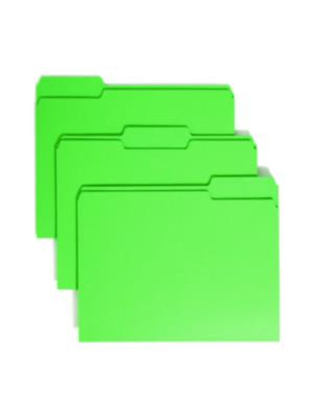 Colored File Folders, 1/3-Cut Tabs: Assorted, Letter Size, 0.75" Expansion, Green, 100/Box