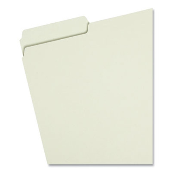 Expanding Recycled Heavy Pressboard Folders, 1/3-Cut Tabs: Assorted, Letter Size, 2" Expansion, Gray-Green, 25/Box