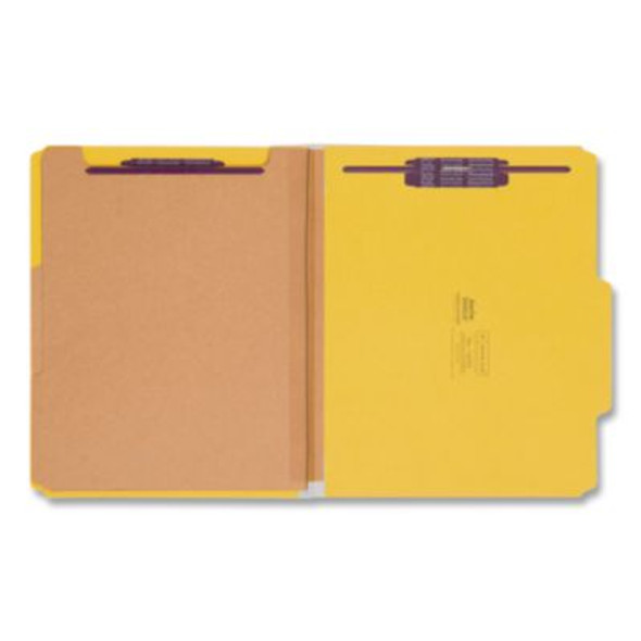 Six-Section Pressboard Top Tab Classification Folders, Six Safeshield Fasteners, 2 Dividers, Letter Size, Assorted, 10/Box