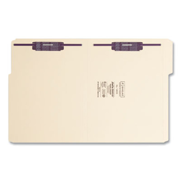 Manila Fastener Folders With Safeshield Coated Fasteners, 0.75" Expansion, 2 Fasteners, Letter Size, Manila Exterior, 50/Box