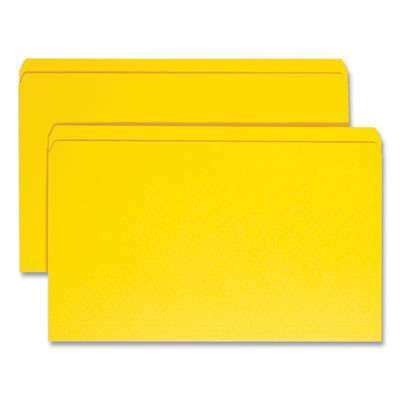 Reinforced Top Tab Colored File Folders, Straight Tabs, Legal Size, 0.75" Expansion, Yellow, 100/Box
