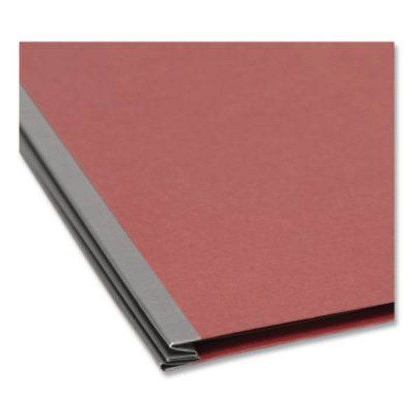 Recycled Pressboard Classification Folders, 2/5-Cut Tab, Expands 3", 3 Dividers, 8 Fasteners, Legal Size, Red, 10/Box