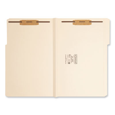 Top Tab Manila Expansion Fastener Folders, 1/3-Cut Tab: Assorted, Expands 1.5", 2 Fasteners, Legal Size, Manila, 50/Box