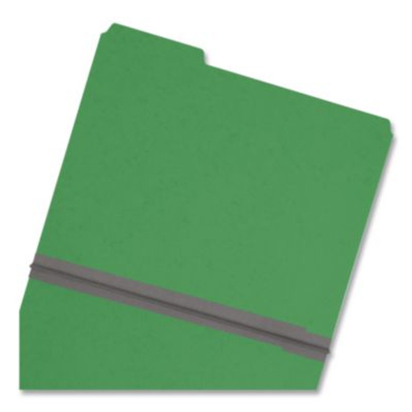 Expanding Recycled Heavy Pressboard Folders, 1/3-Cut Tabs: Assorted, Letter Size, 1" Expansion, Green, 25/Box
