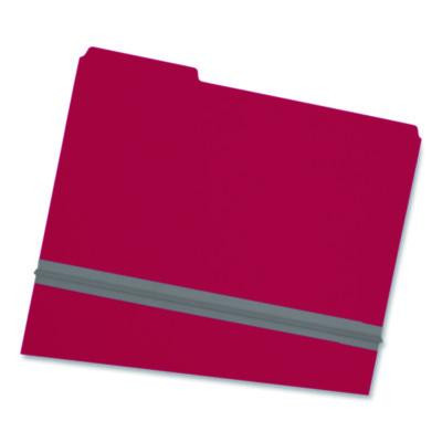 Expanding Recycled Heavy Pressboard Folders, 1/3-Cut Tabs: Assorted, Legal Size, 1" Expansion, Bright Red, 25/Box