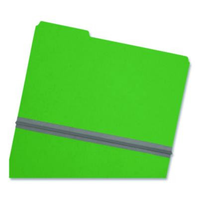Expanding Recycled Heavy Pressboard Folders, 1/3-Cut Tabs: Assorted, Legal Size, 1" Expansion, Green, 25/Box