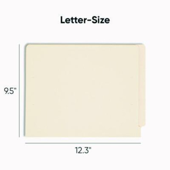 Heavyweight Manila End Tab Folders, 9.5" High Front, Straight Tabs, Letter Size, 0.75" Expansion, Manila, 100/Box