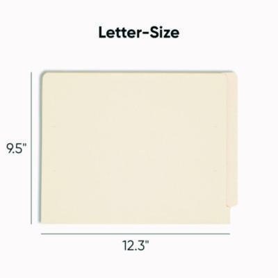 Heavyweight Manila End Tab Folders, 9.5" High Front, Straight Tabs, Letter Size, 0.75" Expansion, Manila, 100/Box
