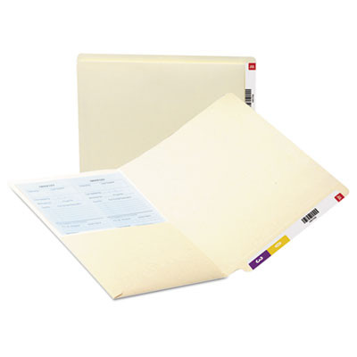 Heavyweight Manila End Tab Pocket Folders, Interior Front Panel Pocket, Straight Tabs, Letter Size, 11-Pt Manila, 50/Box
