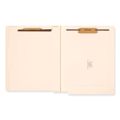 Manila End Tab Classification Folders, Straight Tab, Expands 2", 1 Divider, 4 Fasteners, Letter Size, Manila, 10/Box